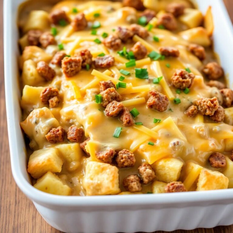 Biscuits and Gravy Breakfast Casserole