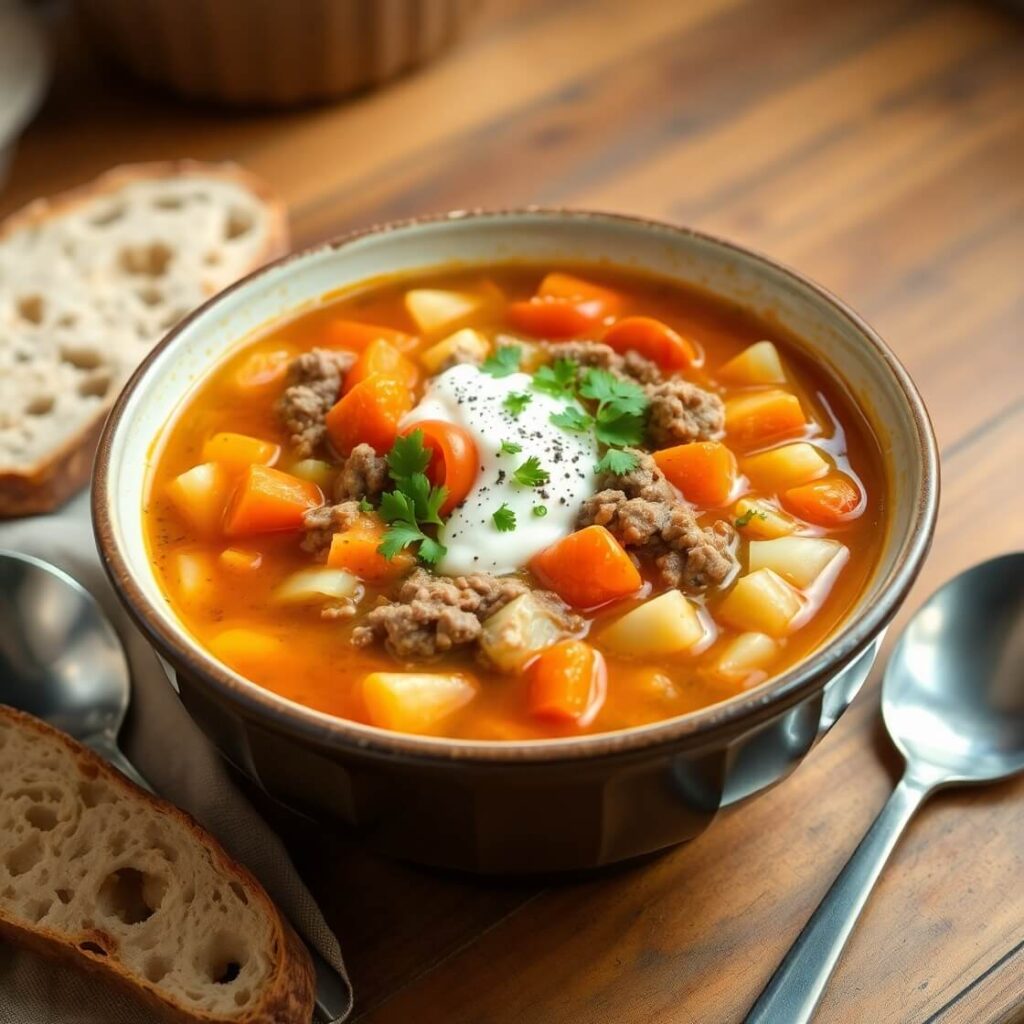Ground Beef and Cabbage Soup Recipe