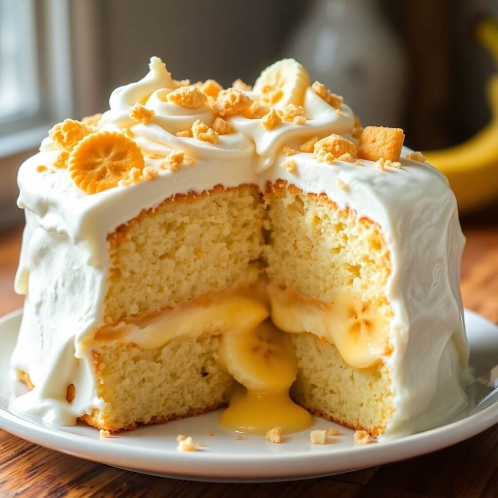 Banana Pudding Poke Cake