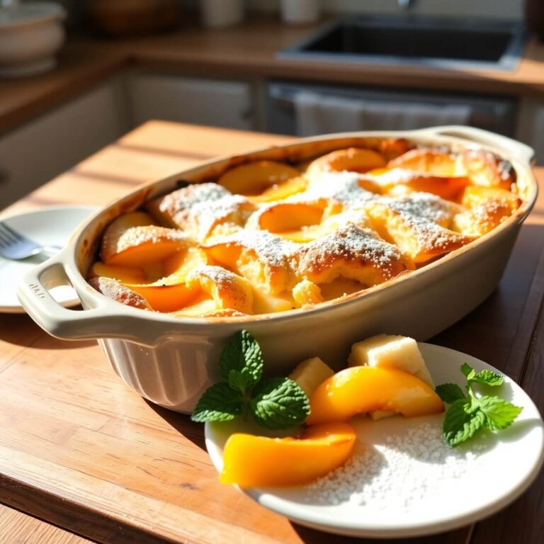 Peach Cobbler Breakfast Bake