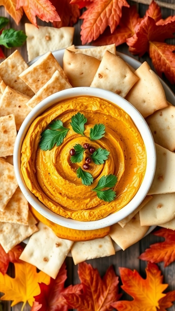 A bowl of cheesy spinach and artichoke dip surrounded by tortilla chips.