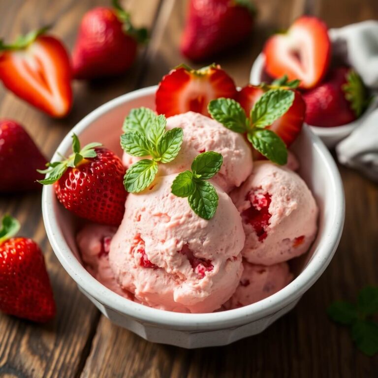 Homemade Strawberry Ice Cream