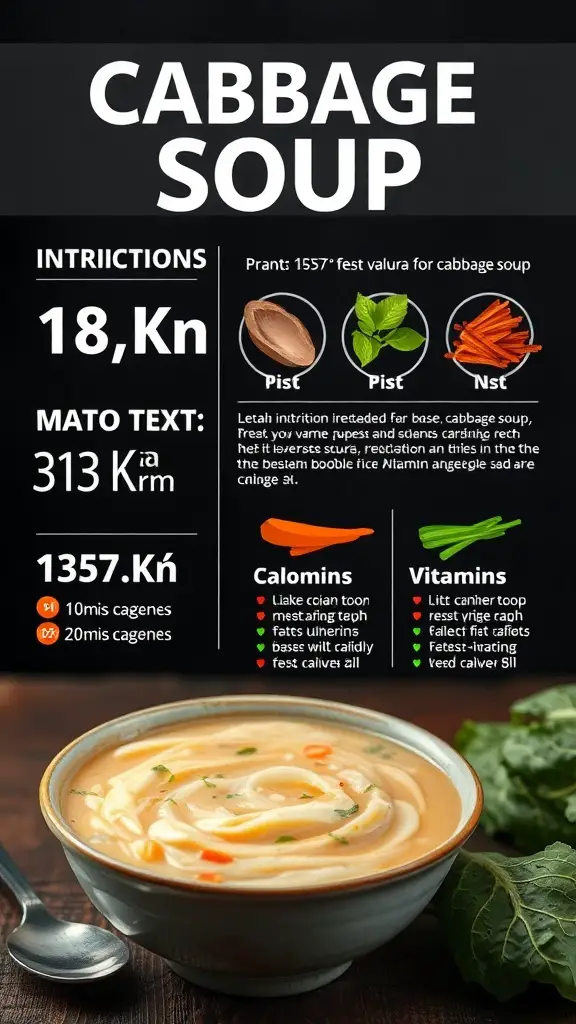 A bowl of cabbage soup with vegetables, showcasing its nutritious ingredients.