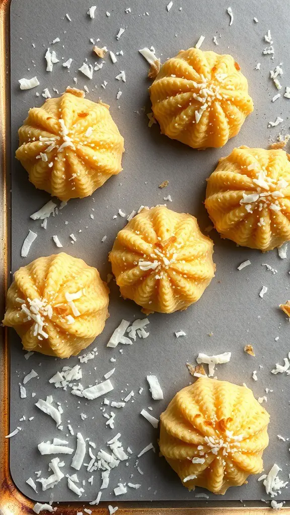 Sugar-free coconut macaroons on a baking sheet