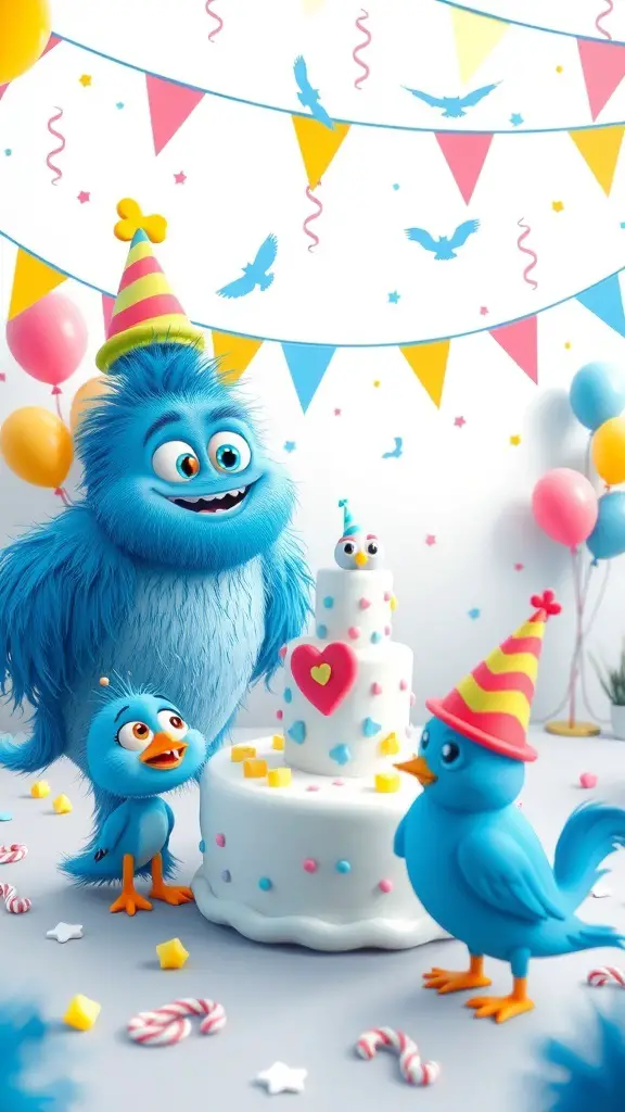 Colorful Bluey-themed birthday party invitations with playful designs and characters.